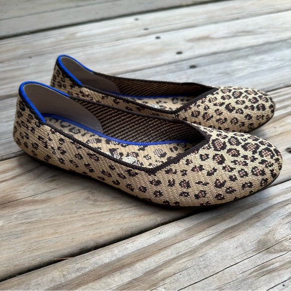 Rothy's Shoes - Rothy’s Beige Cheetah/Leopard Animal Print Knit Round Toe Ballet Flats Size 8.5